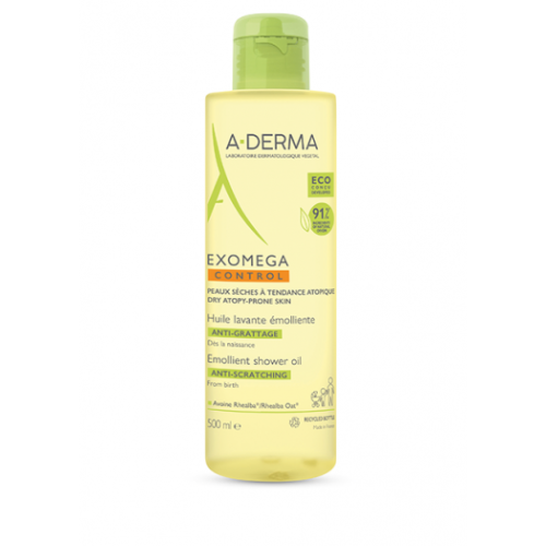 A-derma Exomega control olio  lavante emolliente - Ideale per pelle secca a tendenza atopica -  Flacone 500 ml 