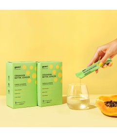 Goovi Capelli & Unghie - Integratore per capelli e unghie sani e forti - Gusto Papaia - Formato 60 stick da 20 ml