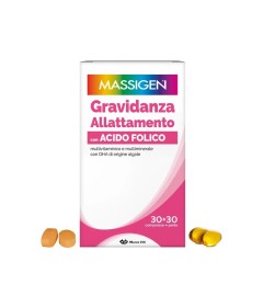  Massigen Dailyvit gravidanza e allattamento - Mix di vitamine e minerali per sostenere i fabbisogni nutrizionali delle donne in gravidanza - Formato 30 perle 