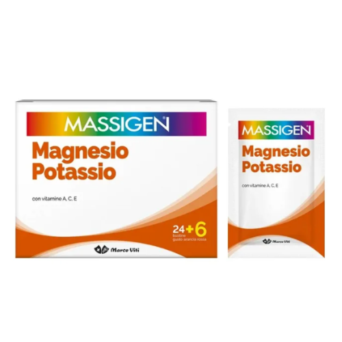 Massigen Magnesio e Potassio Integratore con Vitamina A C ed E - Formato 30 Bustine Massigen Magnesio e Potassio Integratore con Vitamina A C ed E - Formato 30 Bustine