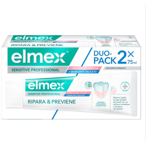 Elmex sensitive professional ripara e previeni - Bipack 2 tubetti da 75 ml Elmex sensitive professional ripara e previeni - Bipack 2 tubetti da 75 ml