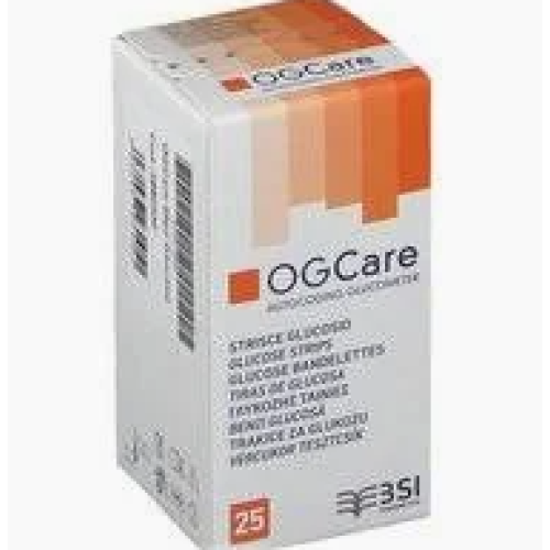 OGCare Strisce per il monitoraggio del livello di Glucosio - Formato 25 strisce OGCare Strisce per il monitoraggio del livello di Glucosio - Formato 25 strisce