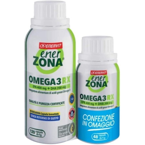 Enerzona omega 3 RX - Integratore concentrato di EPA e DHA - Formato 120+48 capsule  