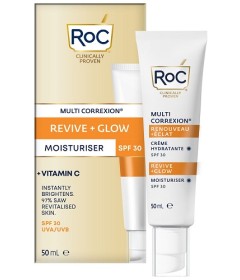 Roc Multi Correxion Revive + Glow Crema Gel Viso Illuminante - Crema viso da giorno alla Vitamina C - Flacone 50 ml