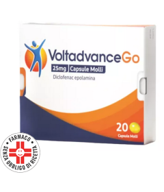 VoltadvanceGo Antinfiammatorio Diclofenac Mal Di Schiena Cervicale- confezione 20 Capsule Molli