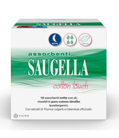 Saugella cotton touch Assorbenti notte con ali - Formato 12 pezzi