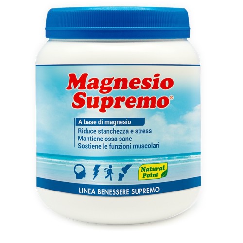 Magnesio supremo - Integratore alimentare a base di magnesio  per ridurre stanchezza e stress - Barattolo 300 gr 