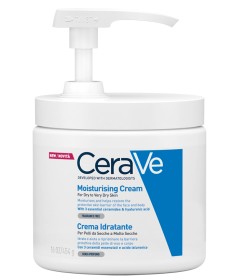 CeraVe Crema Idratante Per Pelli da Secche a Molto Secche - Flacone con dispenser da 473 ml.