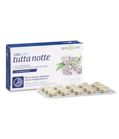 Vitacalm tutta notte con melatonina - Integratore alimentare per favorire il rilassamento ed un sonno tranquillo - Formato 30 compresse 