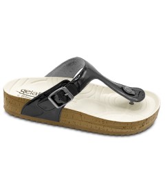 WOODSTOCK 3,0 Sandalo con plantare anatomico, tomaia anatomica regolabile e suola antiscrivolo - Nero lucido - Misura  35-36