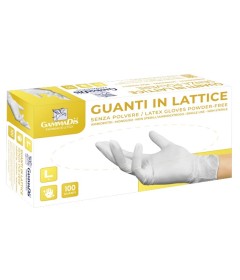 GUANTI LATTICE C/POLV M 100PZ