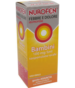 NUROFEN FEBBRE E DOLORE*BB orale sosp 150 ml 100 mg/5 ml arancia senza zucchero con siringa