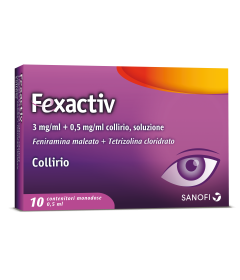 FEXACTIV*10 monod collirio 0,5 ml 0,3 mg/ml + 0,5 mg/ml