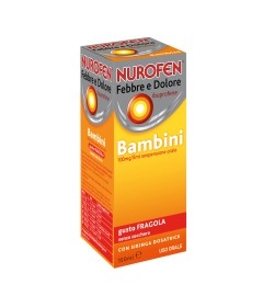 NUROFEN FEBBRE E DOLORE*BB orale sosp 150 ml 100 mg/5 ml fragola senza zucchero con siringa