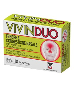 VIVINDUO FEBBRE E CONGESTIONE NASALE*orale 10 bustine 500 mg+ 60 mg