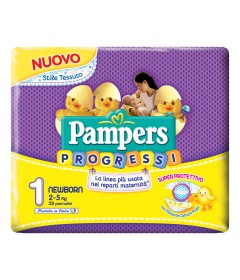 PAMPERS PROGRESSI NEWBORN PANNOLINO 1 2-5KG 28 PEZZI