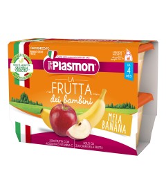 PLASMON SAPORI DI NATURA OMOGENEIZZATO MELA E BANANA 100 G X4 PEZZI