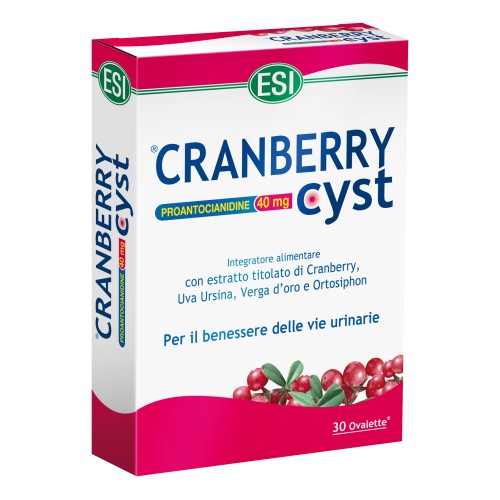 Esi cranberry cyst 30 ovalette - Integratore drenante e protettivo delle vie urinarie - Scadenza 08/2025 