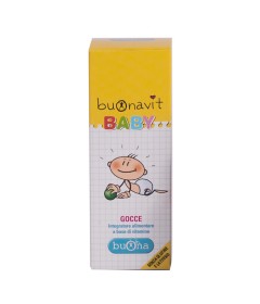 BuonaVit Baby è un integratore alimentare polivitaminico in gocce  - Flacone in vetro da 20 ml con contagocce
