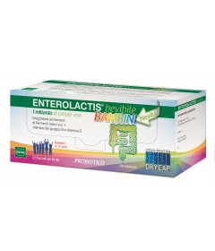 Enterolactis bevibile bambini -  Integratore alimentare di fermenti lattici vivi + vitamine del gruppo B e vitamina D -12 flaconcini da 10 ml