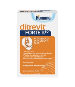 Ditrevit Forte K50 - Integratore alimentare a base di vitamine D e K con DHA - Flacone 15 ml 