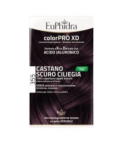 EUPHIDRA COLORPRO XD 355 CASTANO SCURO CILIEGIA GEL COLORANTE CAPELLI IN FLACONE + ATTIVANTE + BALSAMO + GUANTI