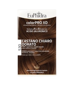 EUPHIDRA COLORPRO XD 530 CASTANO CHIARO DORATO GEL COLORANTECAPELLI IN FLACONE + ATTIVANTE + BALSAMO + GUANTI