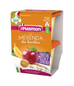 PLASMON LA MERENDA DEI BAMBINI MERENDE FRUTTA CEREALI ASETTICO 2 X 120 G